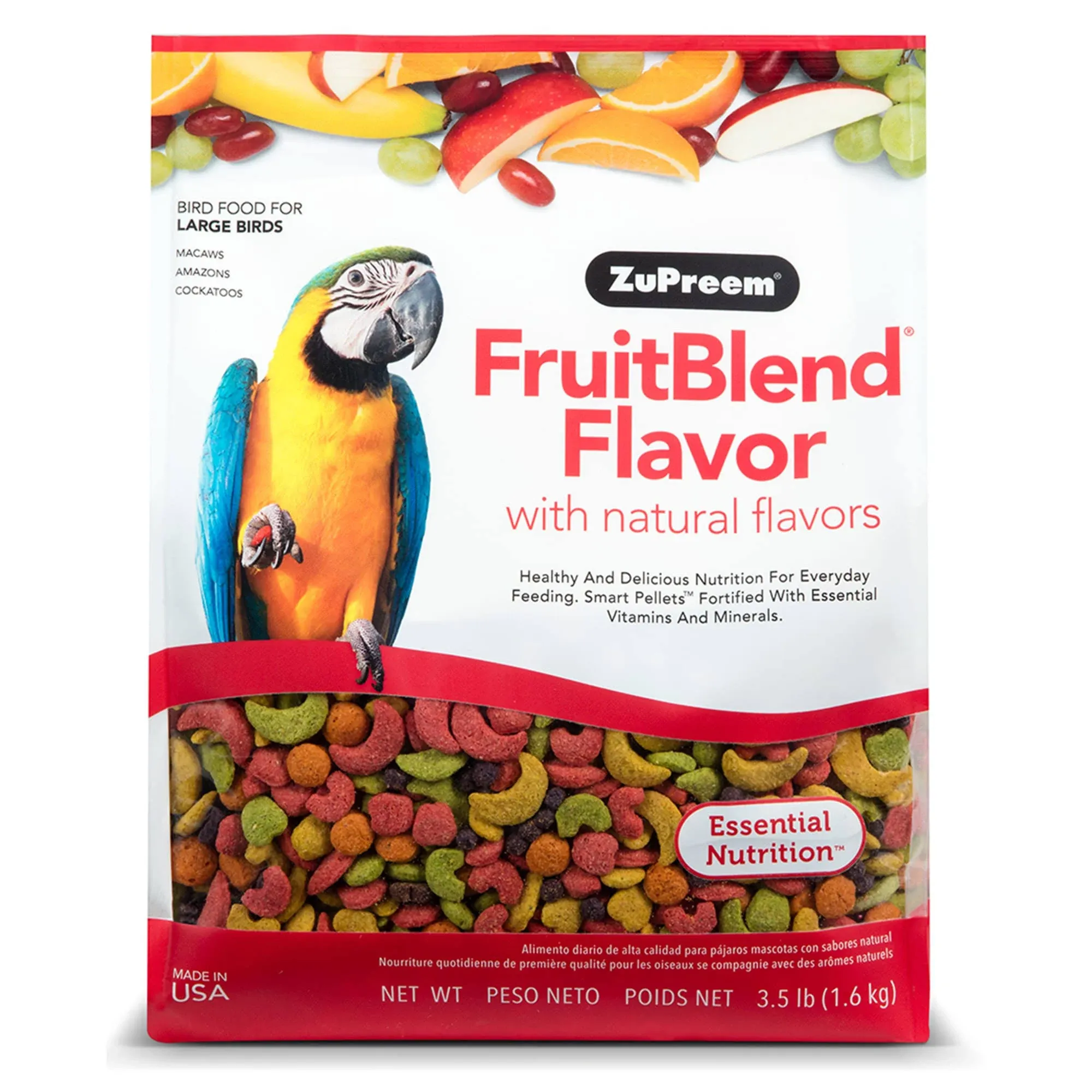 Zupreem FruitBlend Flavor Large Bird Food - 3.5 lb