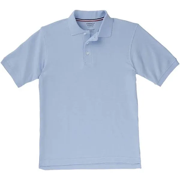 At School by French Toast Short Sleeve Pique Polo, Boy's, Size: S, Blue