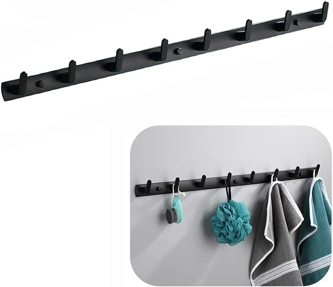 Wall Mounted Coat Racks with 8 Hooks Hanging Holder Towel Rack 29.7&#034;x1.3&#034; Mod...