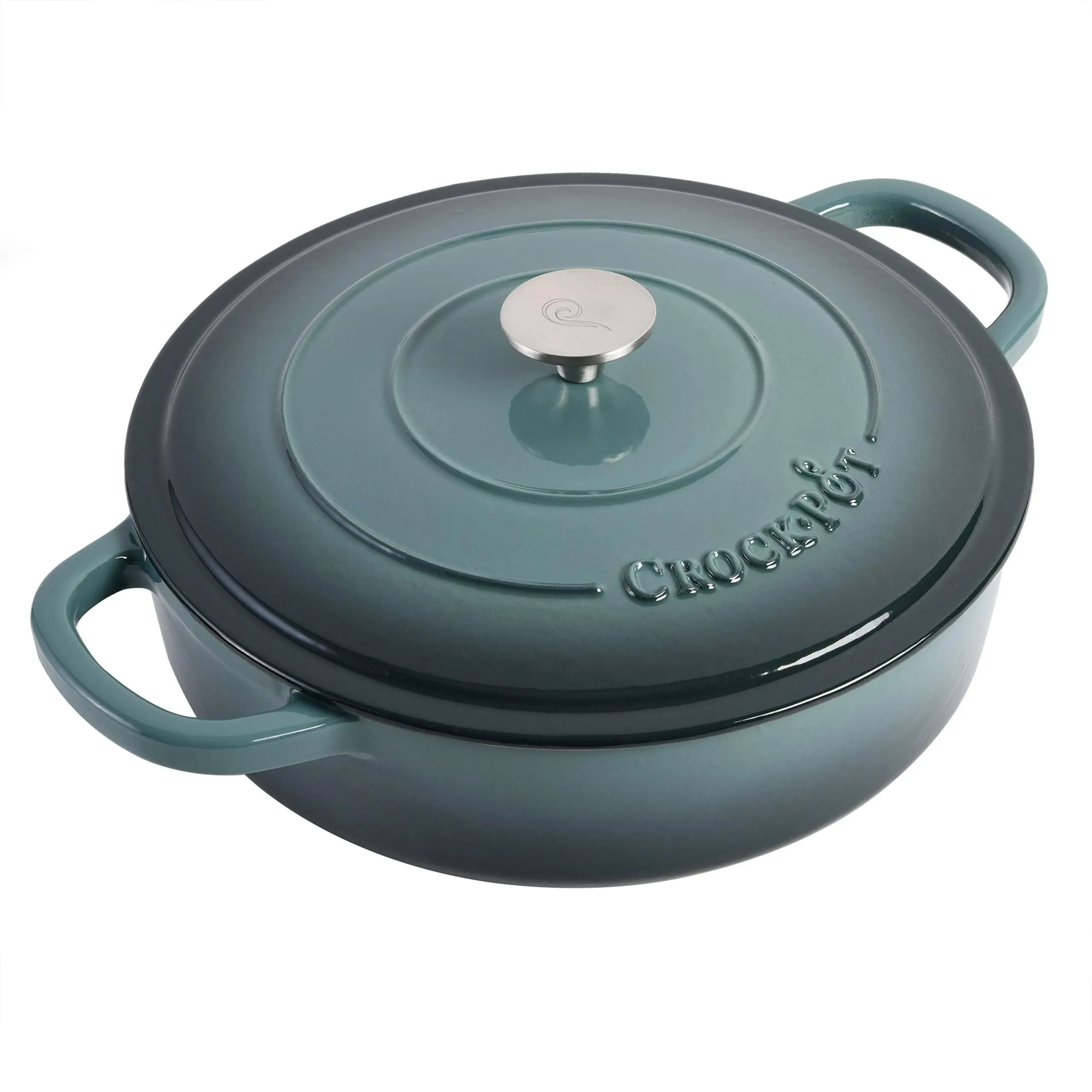 Crock Pot 112001.02 Artisan 5 Quart Enameled Cast Iron Braiser Pan, Slate Grey