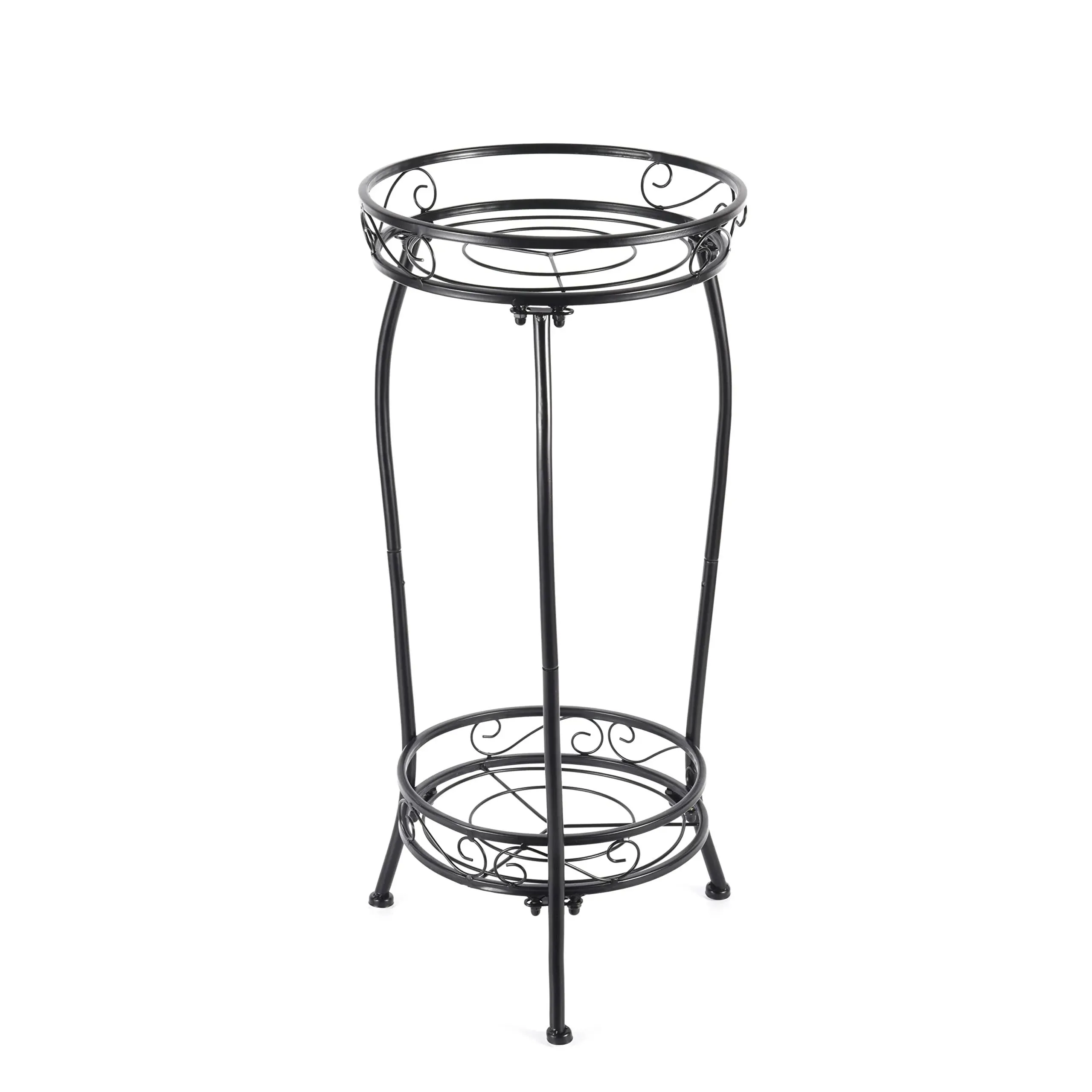 Plant Stand Indoor Outdoor，Tall Black Metal Rustproof Stable Plant Stands，2 T...