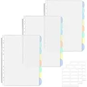 3 Set of 24 Pack A4 Plastic Sleeves Binder Index Dividers Pocket Dividers for 2/