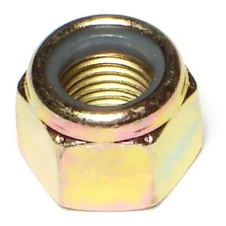 3/8&#034;-24 Zinc Plated Grade 8 Steel Fine Thread Nylon Insert Lock Nuts (8 pcs.)