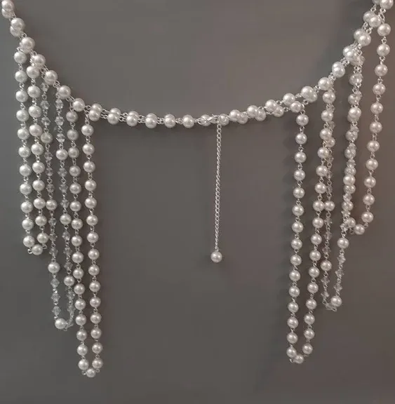 Pearl body Chain,bridal body jewelry,Pearl Body Chain Bra,Shoulder Necklaces Bra, Chain Body Jewelry