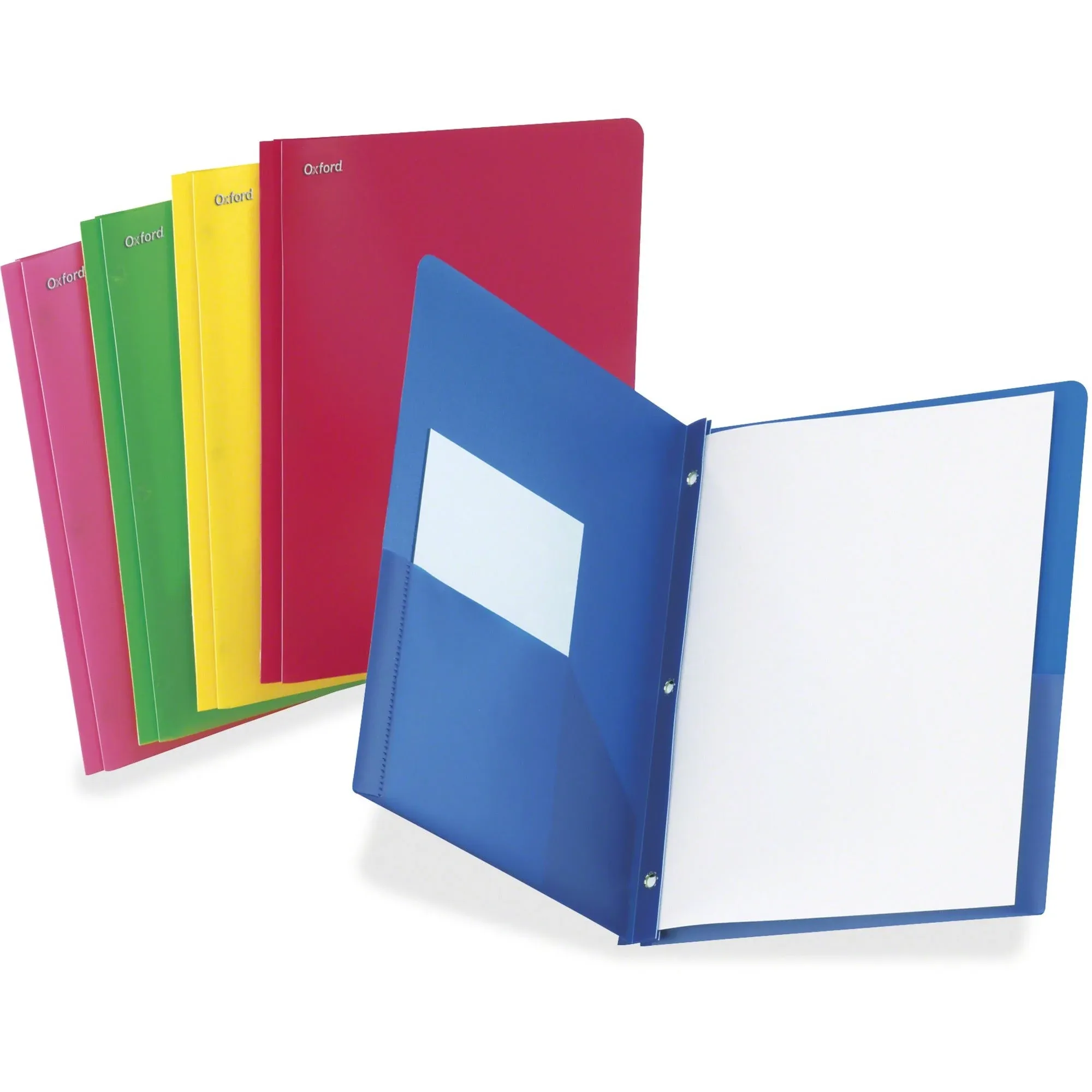 Oxford 2-Pocket Fastener Folders, Assorted Colors, 25/Box (OXF 99811)