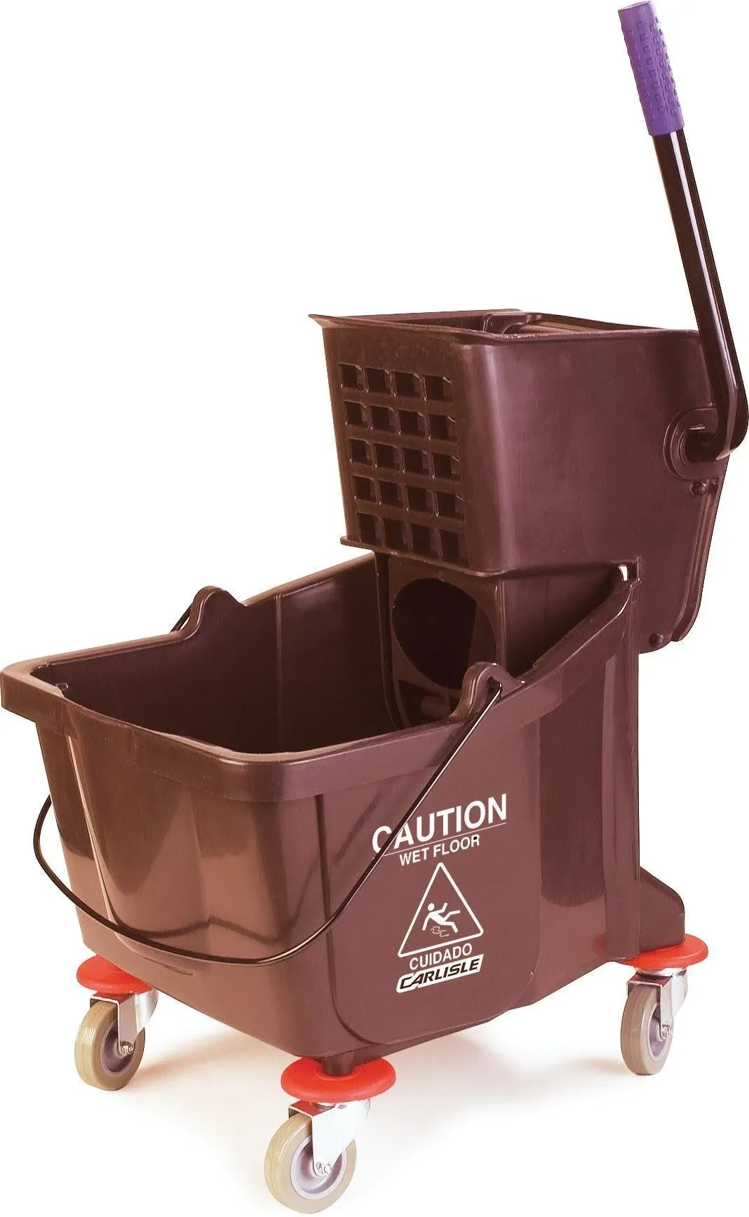 Mop Bucket,Side Press Wringer,35Quart,Brown Carlisle 3690469