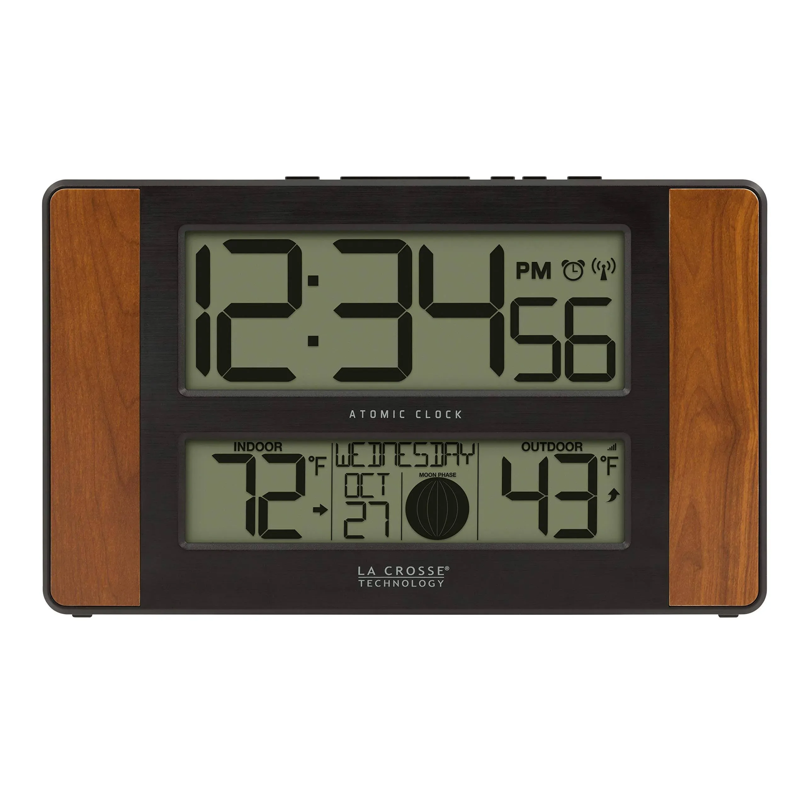 La Crosse Technology 513-1417ch Atomic Digital Clock with Temperature and Moon Phase