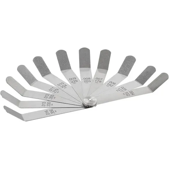 A308 Offset Valve Tappet Feeler Gauge Set 0.004&#034;-0.014&#034; 11-Blade with 2 Handles