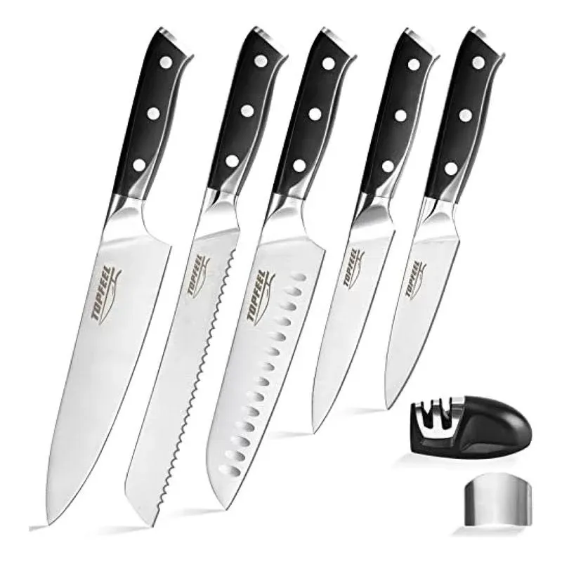 Topfeel Professional Chef Knife Set 5PCS, 3.5-8 Inch Set Kitchen Knives Germa...