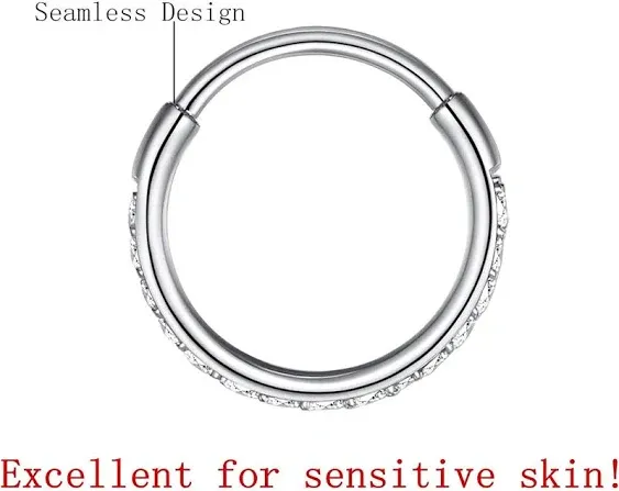 316L Surgical Steel Seamless Nose Ring Cartilage Hoop Silver/Gold/Ro<wbr/>se Gold/Blac