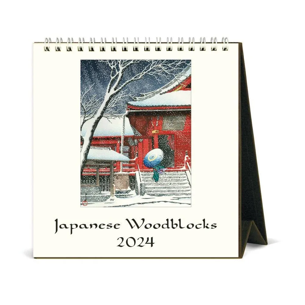 Cavallini 2024 Desk Calendar Japanese Woodblocks