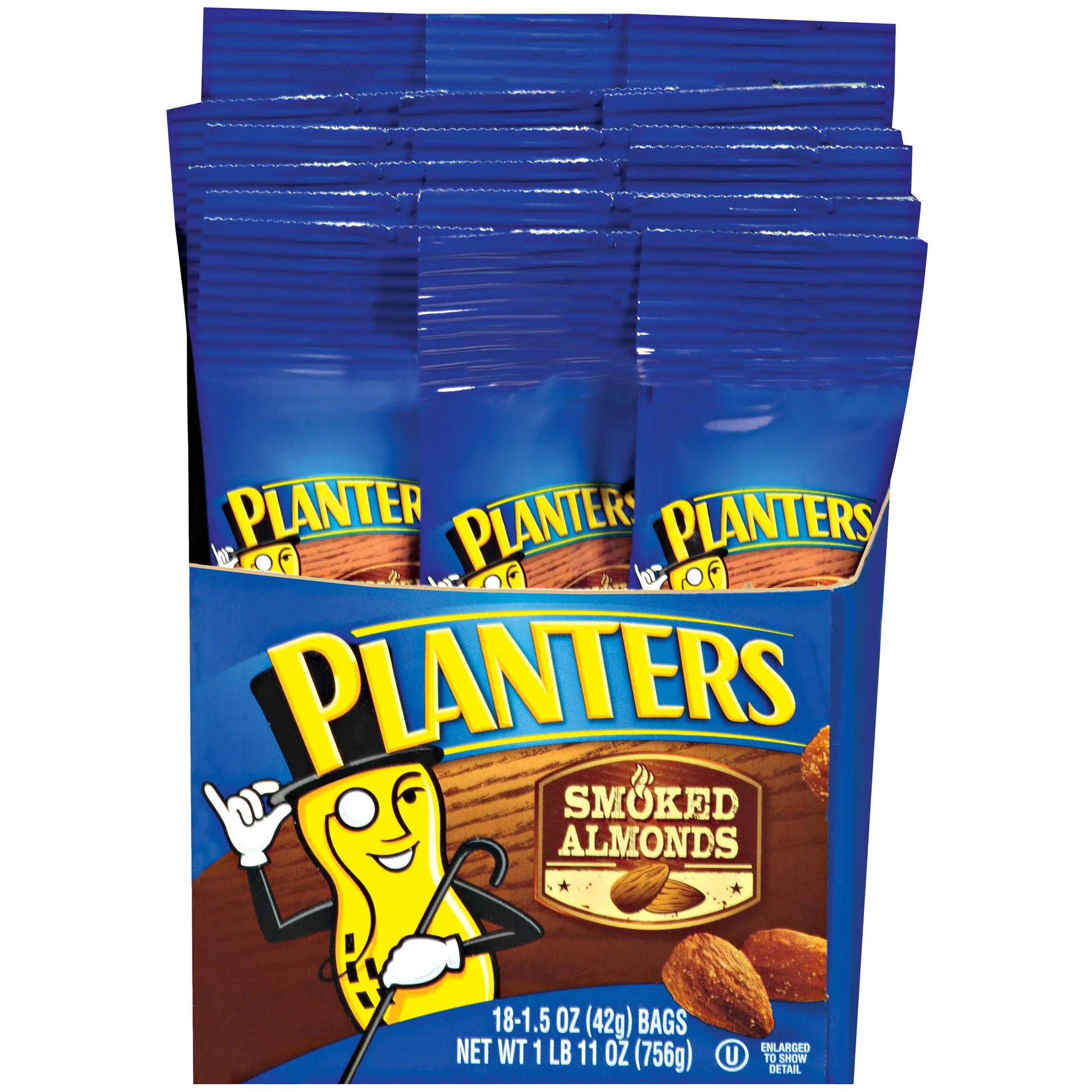 Planters Almonds, Smoked - 18 pack, 1.5 oz packs