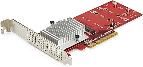 StarTech.com Dual M.2 PCIe SSD Adapter Card - x8 / x16 Dual NVMe or AHCI M.2 SSD to PCI Express 3.0 - M.2 NGFF PCIe (M-Key) Compatible - Supports 2242, 2260, 2280 - JBOD - Mac & PC (PEX8M2E2)