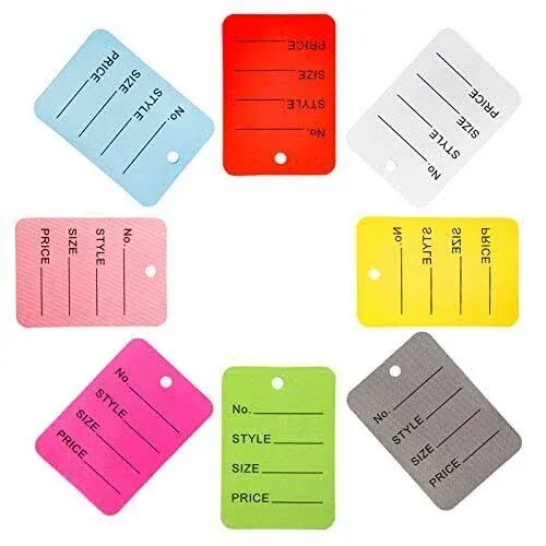 Nicunom 2000 PCS Price Tags 1.97&#034; x 1.38&#034; Clothing Tags Multi-Colors Merchand...