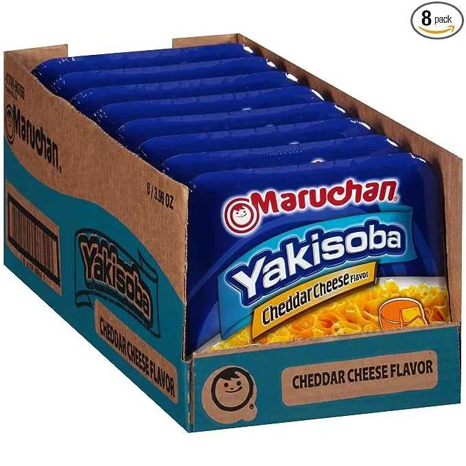 Maruchan Yakisoba Cheddar Cheese Flavor, 3.96 Oz, Pack of 8, (4178990766)