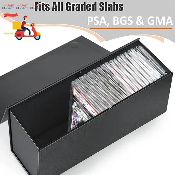 PSA Graded Card Storage Box, PSA Graded Card Storage Holder Container Toploader Box - 2 Pack