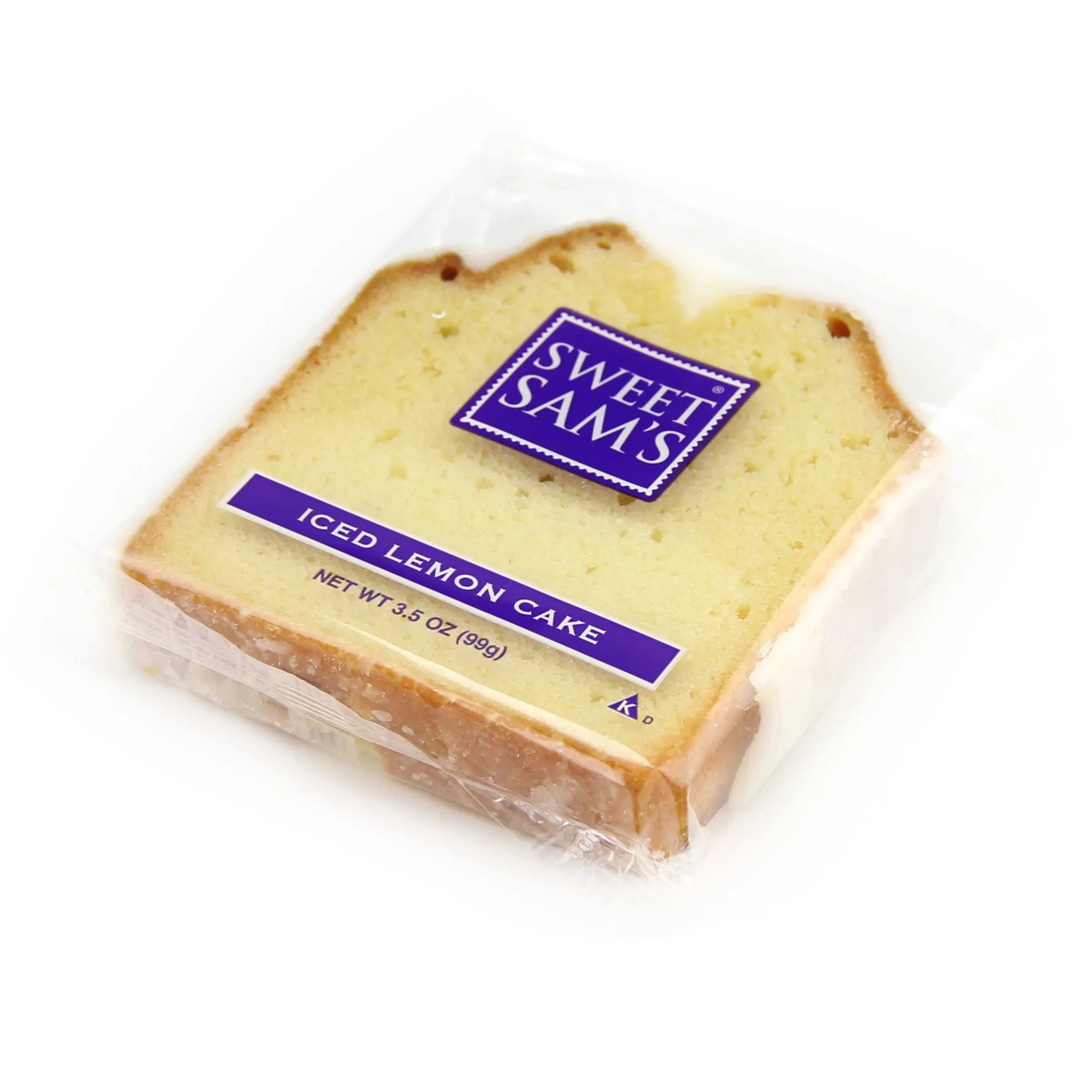 Sweet Sam's Individually Wrapped Iced Lemon Pound Cake - 12/Case