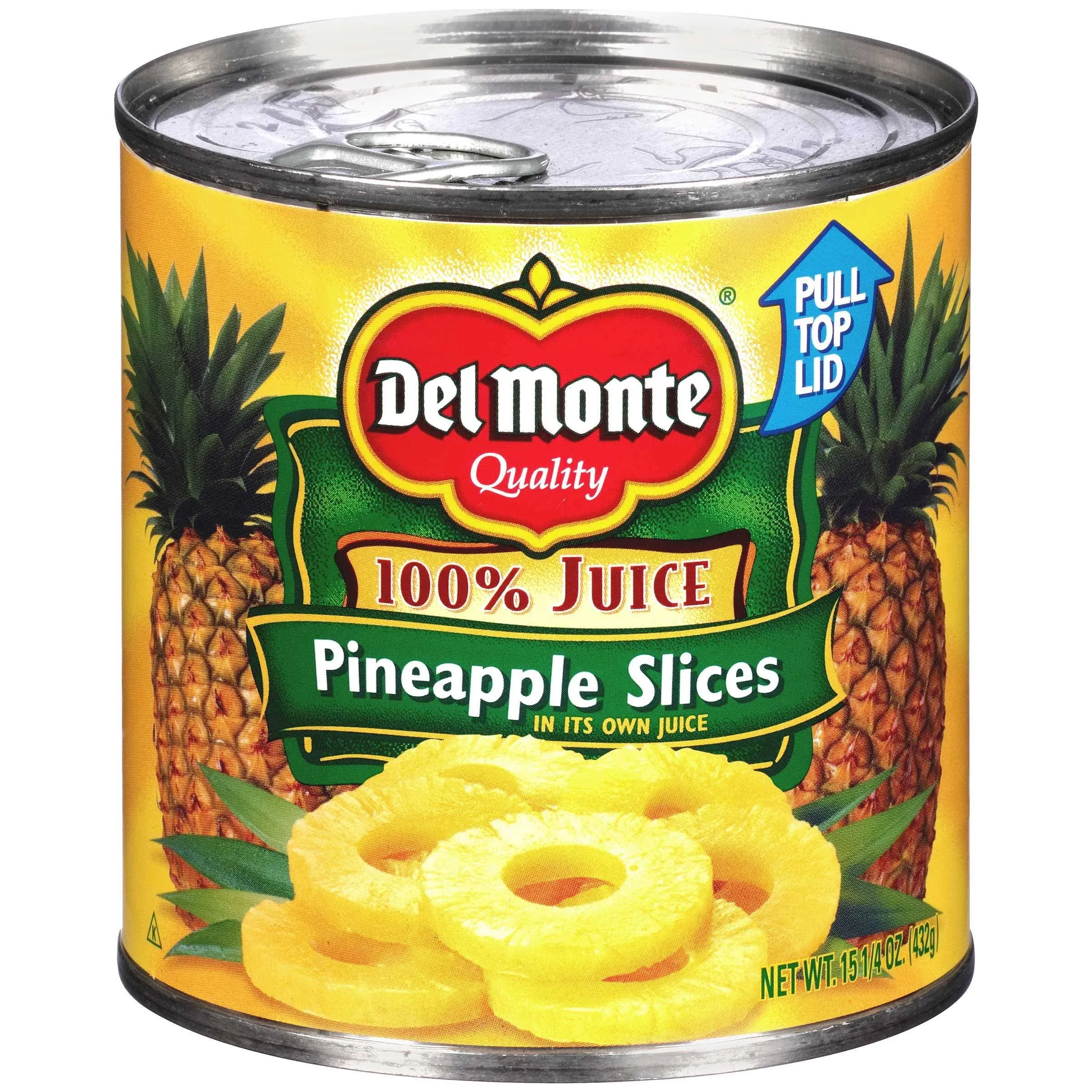 Del Monte MONTE Sliced Pineapple in 100% Juice, Canned Fruit, 12 Pack, 15.25 oz Can 15.25 Ounce (Pack of 12)