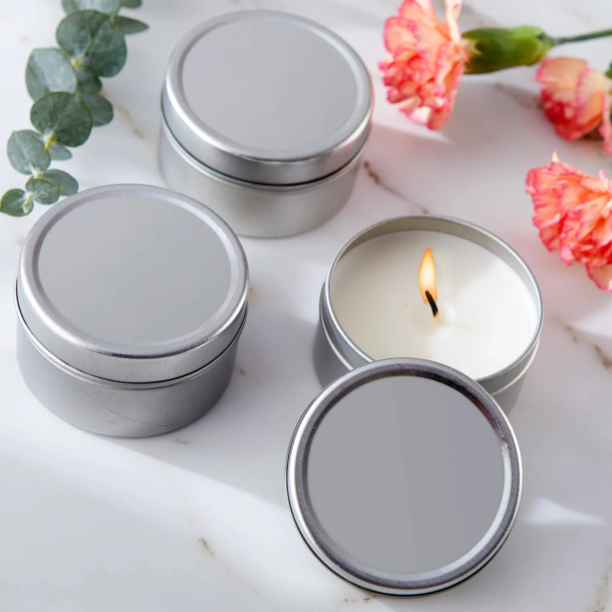 Kate Aspen Travel Size Vanilla Scented Candle Tins with Lids (Set of 96)