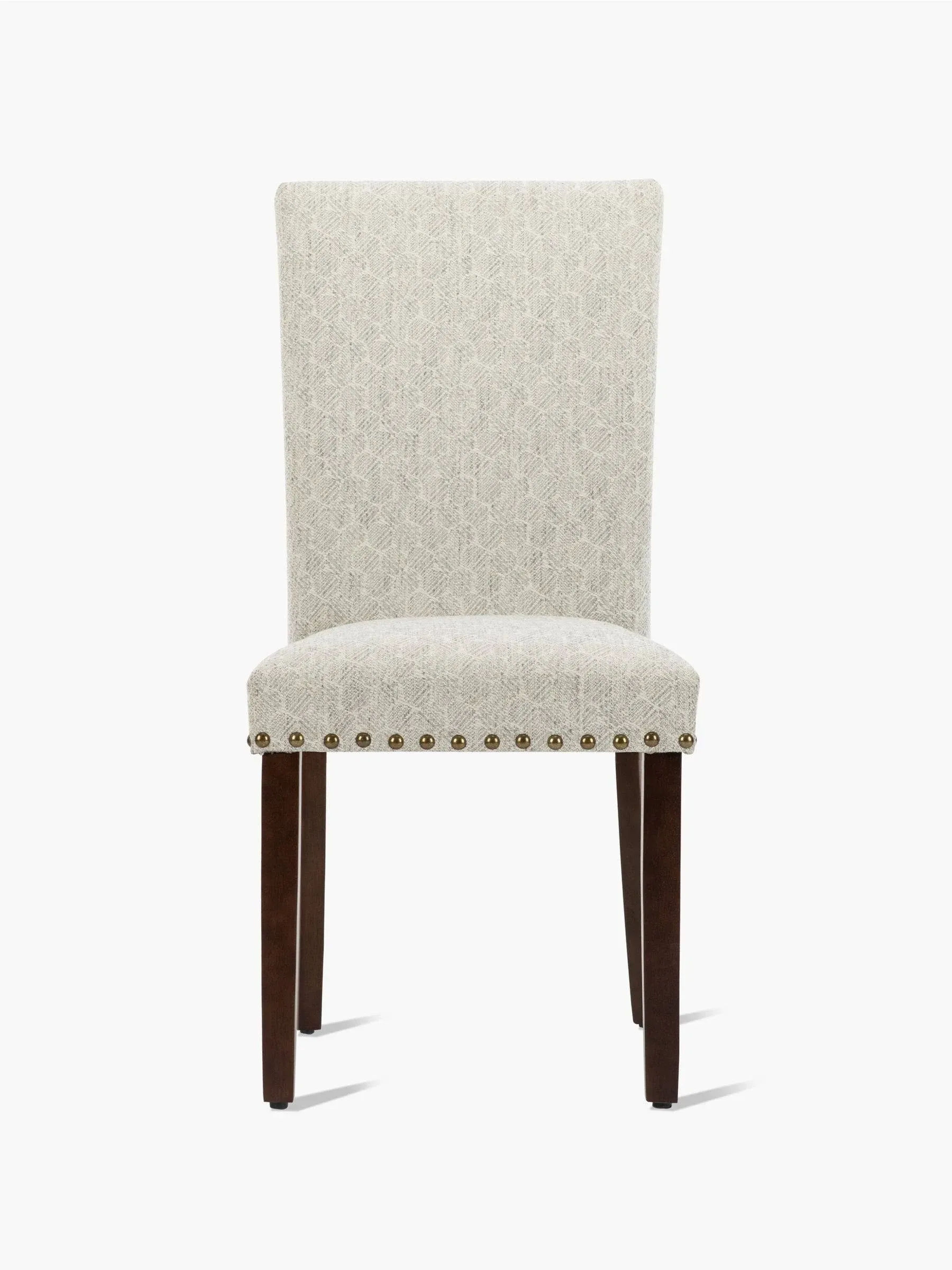 COLAMY Upholstered Parsons Dining Chairs Set of 2, PU Leather Dining Room Kitchen Side Chair with Nailhead Trim and Wood Legs