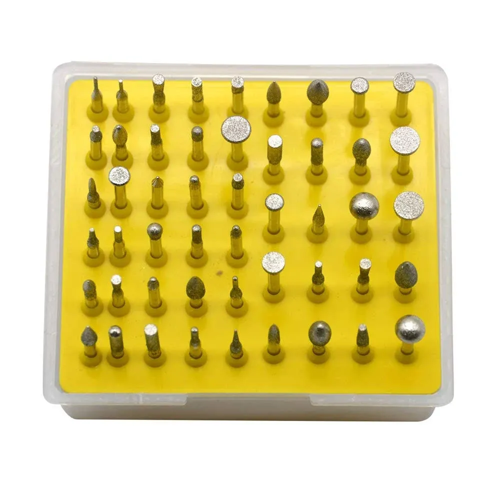 Oudtinx 50-Piece 1/8-Inch Diamond Coated Rotary Burrs Set