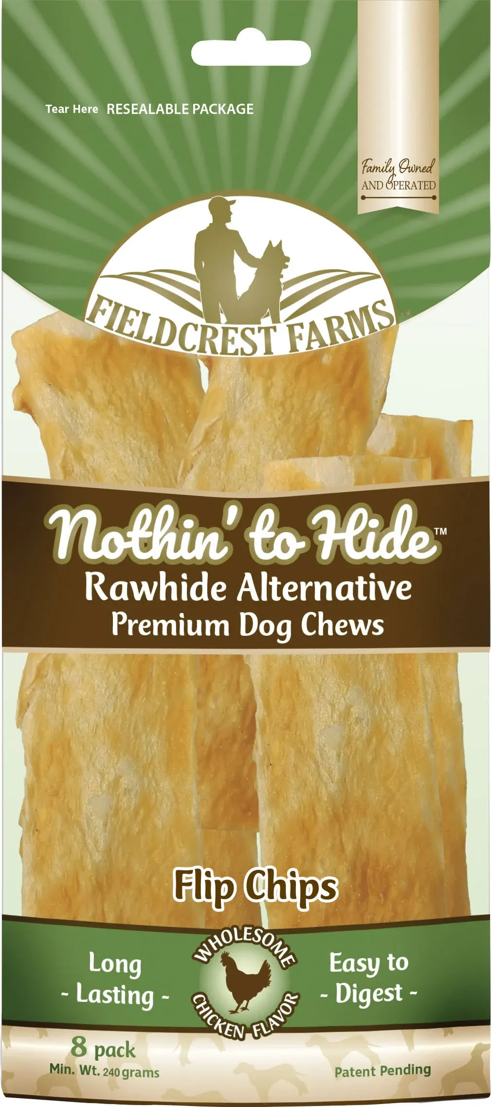 Fieldcrest Farms Nothin' to Hide Dog Chews, Premium, Chicken Flavor, Flip Chips ...