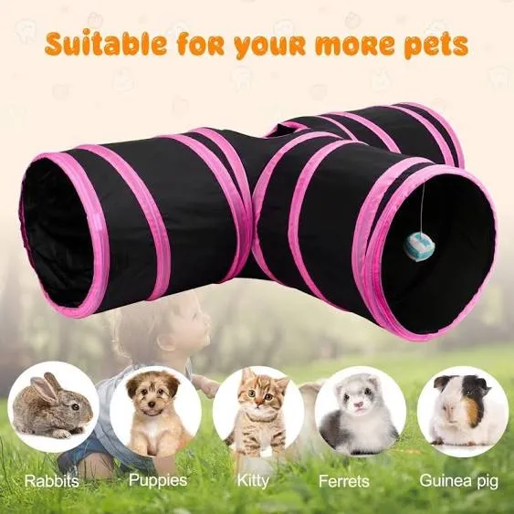 Bunny Tunnels Tubes Collapsible Bunny Hideout Small Animal Activity Tunnel Toys ...