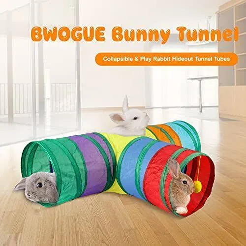 Bunny Tunnels Tubes Collapsible Bunny Hideout Small Animal Activity Tunnel Toys ...