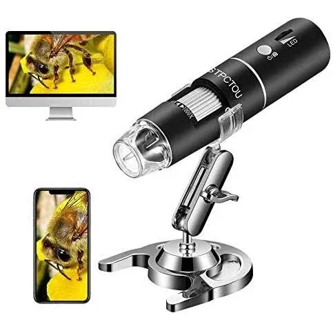 STPCTOU Wireless Digital Microscope 50X-1000X 1080p Handheld Portable Mini WiFi ...