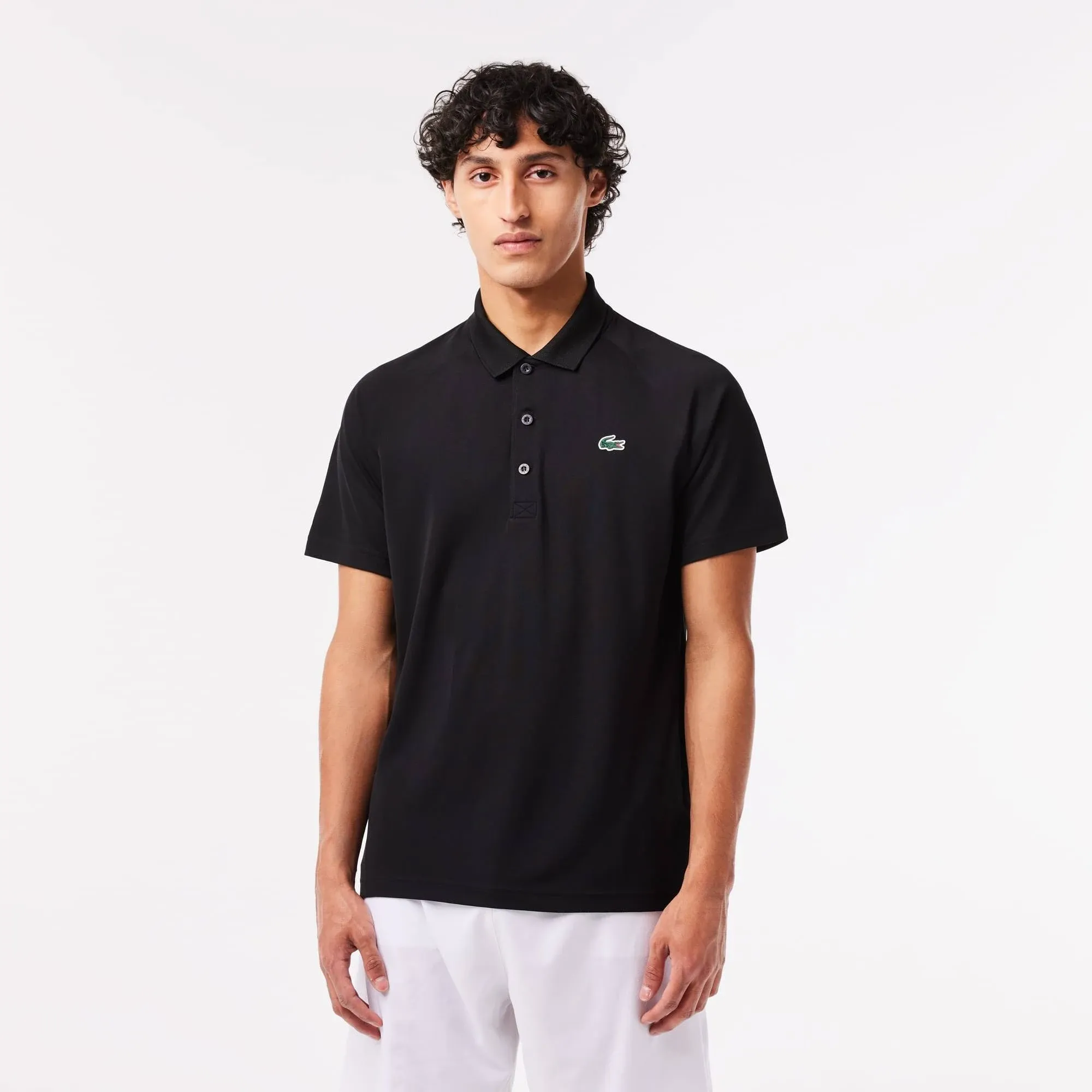 Lacoste Men's Sport Breathable Run-Resistant Interlock Polo Shirt - Black - L