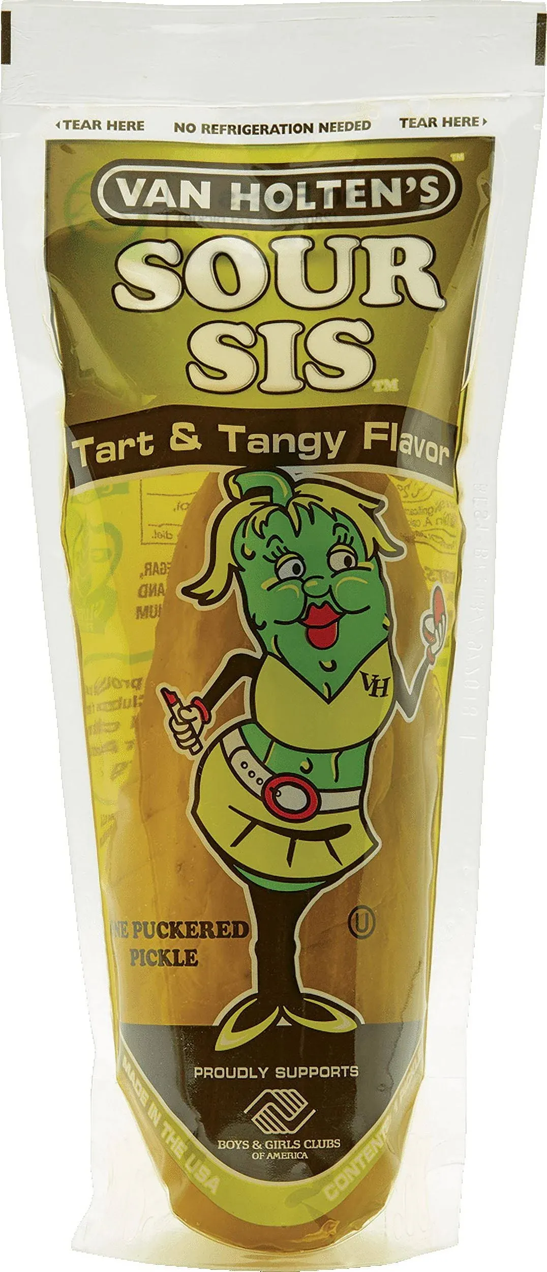 Van Holten's King Size Sour Sis Pickle in A Pouch Pack of 12