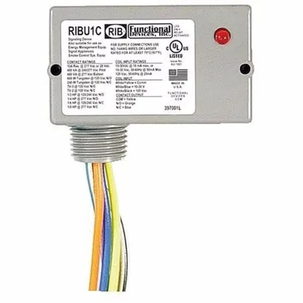 Functional Devices RIBU1C Enclosed Pilot Relay, 10 Amp Spdt with 10-30 Vac/Dc/120 Vac Coil (Fоur Расk)