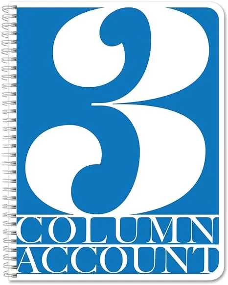 BookFactory 3 Column Account Book/Ledger Book/Accounting Ledger/Notebook (3 Columnar Book Format) - 100 Pages, 8.5" x 11" (LOG-100-7CW-PP-(Accounting-3)-AX)