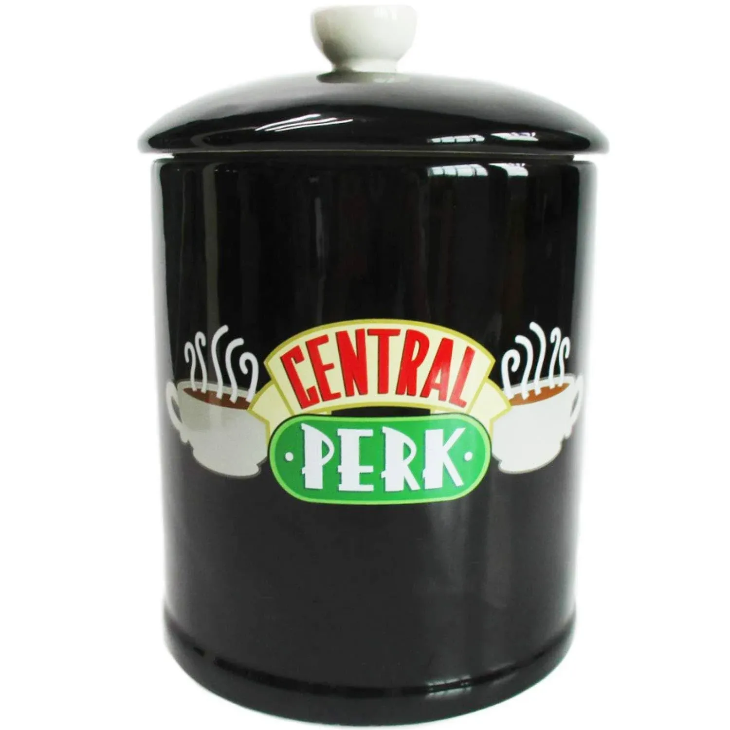 Friends Black Central Perk Ceramic Canister, (10&quot;)