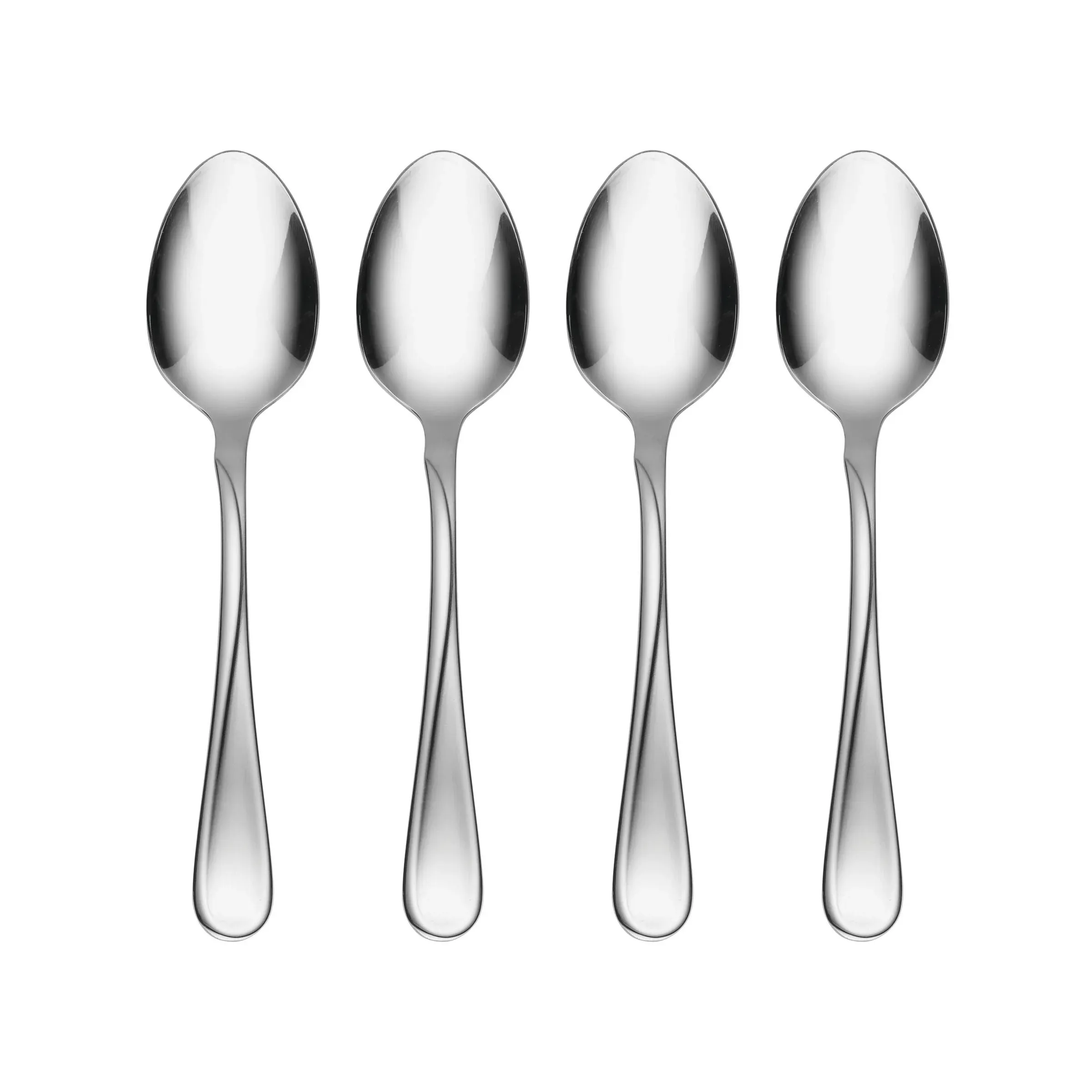 Oneida Flight Everyday Flatware Teaspoons 18/0 Stainless Steel, Set of 4, Silver