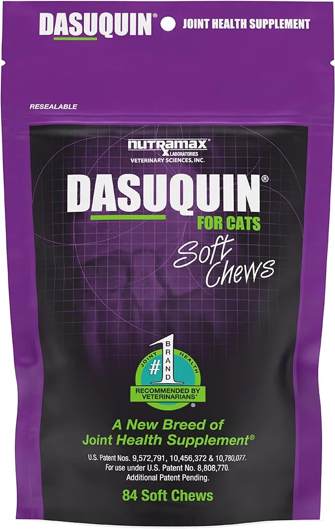 Nutramax Dasuquin Joint Health Supplement for Cats - With Glucosamine, Chondroitin, ASU, Boswellia Serrata Extract, Green Tea Extract, and Omega-3, 84 Soft Chews