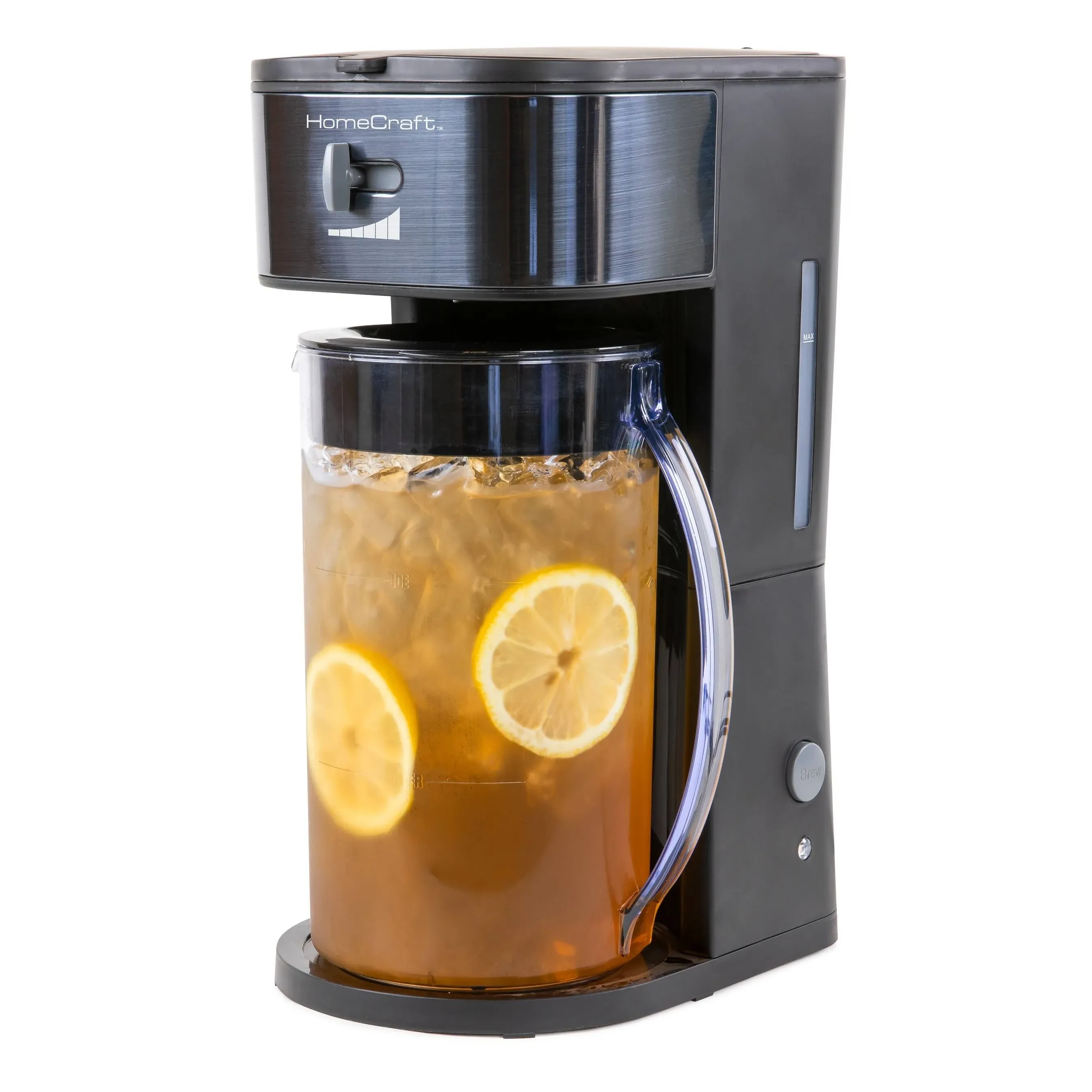 Homecraft HCIT3BS 3-Quart Black Stainless Steel Caf' Ice Iced Coffee and Tea ...