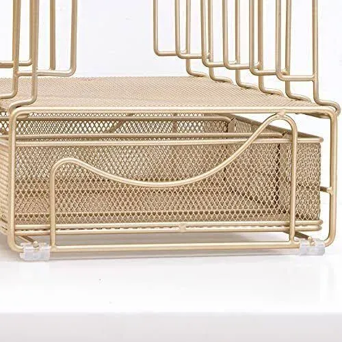 Desk Organizer with File Holder (Gold)