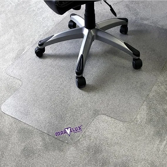 Marvelux Polycarbonate (PC) Lipped Chair Mat for Low, Standard and Medium Pile Carpets (1/2" Thick or Less) | Transparent Carpet Protector | Multiple Sizes