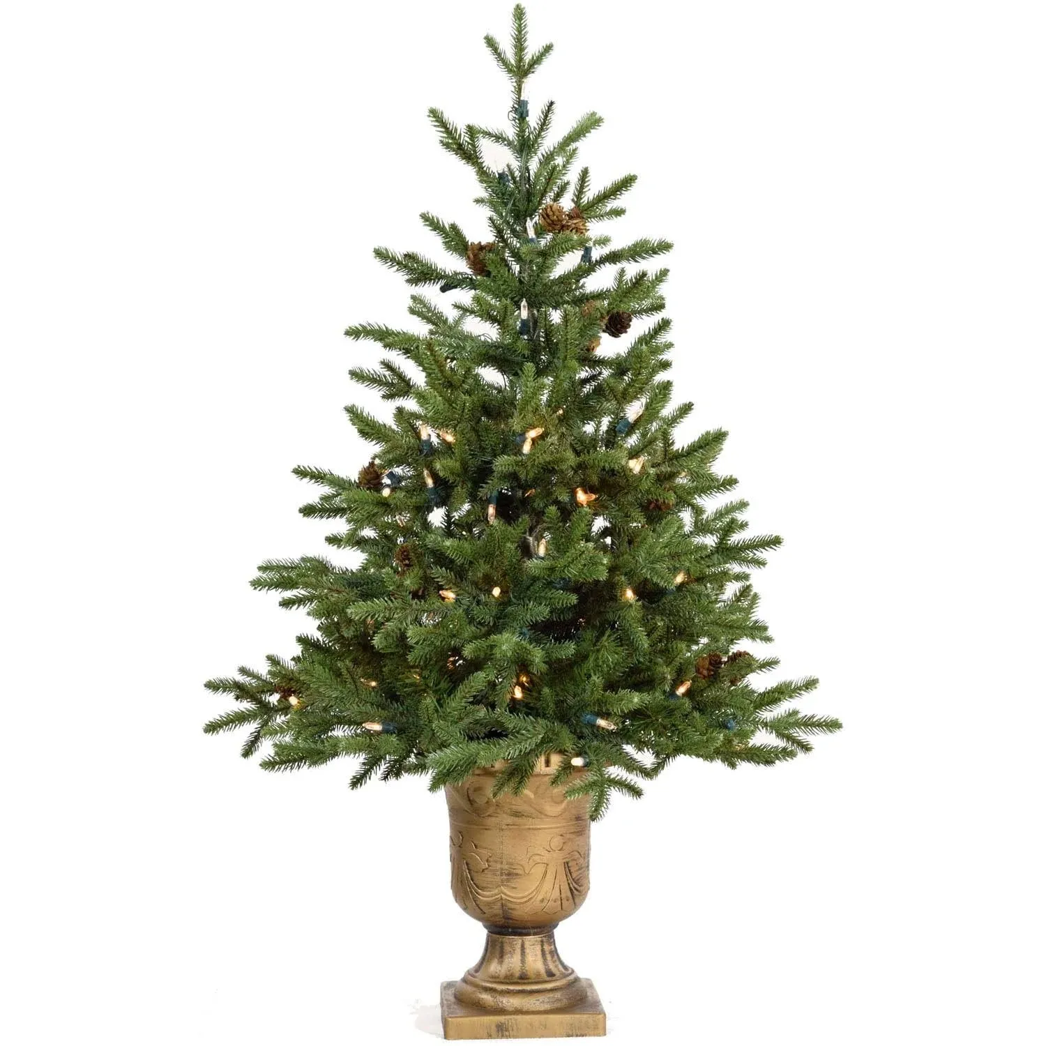 Fraser Hill Farm 3-ft. Fir Artificial Tree with Urn Base and Battery-Operated100 Warm White LED Lights