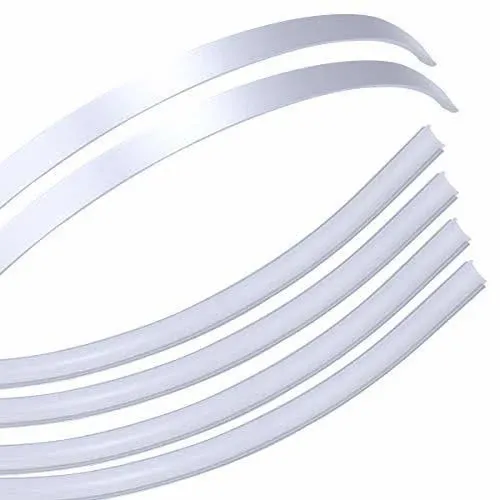 Muzata 6PACK 3.3FT/1M Flexible Silver LED Channel with Milky White LED Cover Lens Bendable Aluminum Profile Housing Track for Strip Tape Light Anodized Curved Mount U106 1M WW, LB1