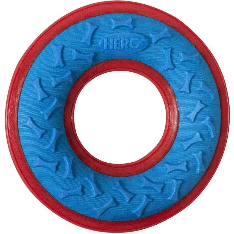 Hero Outer Armor, Fetch Ring Dog Toy, Floats & Squeaks, Blue