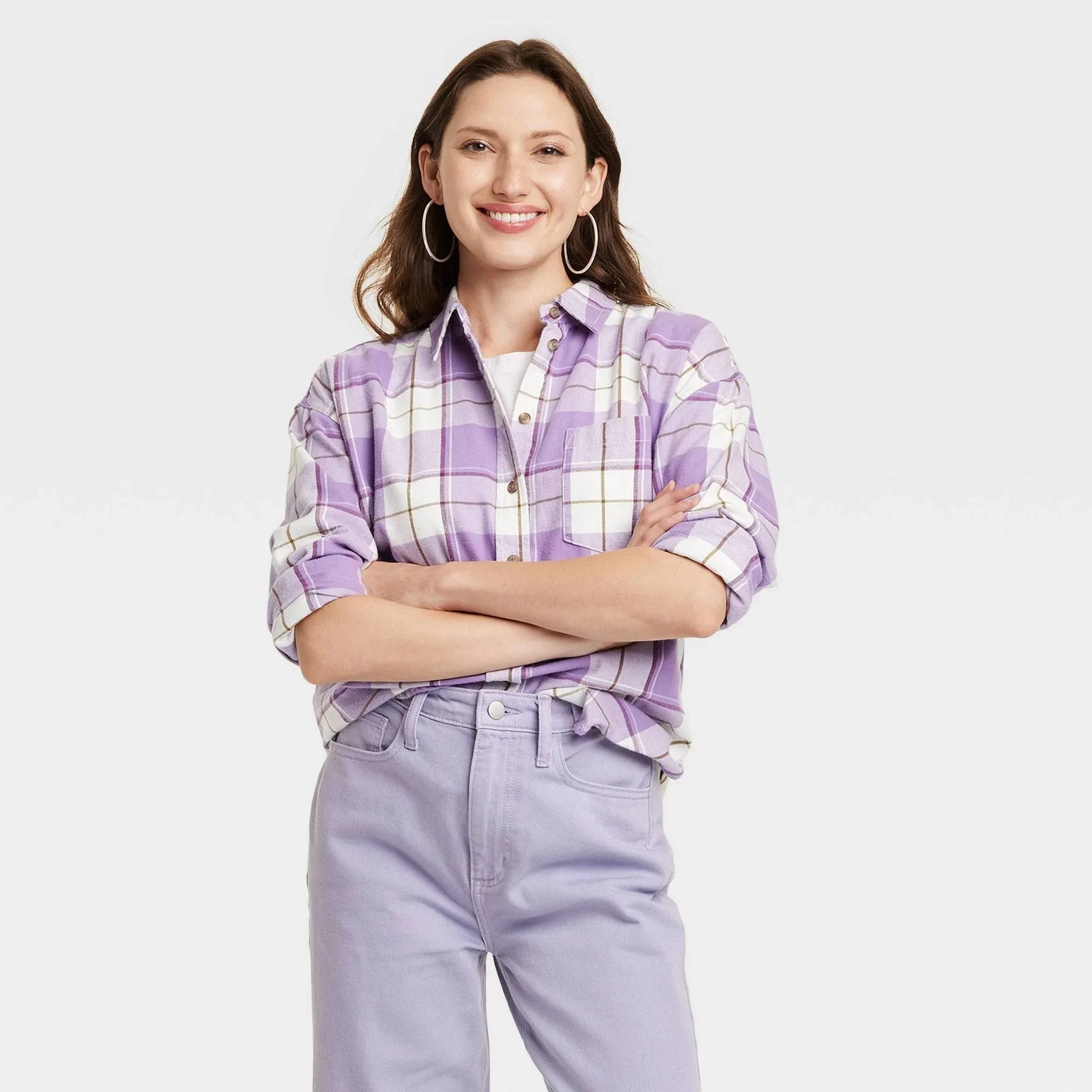 Women's Long Sleeve Flannel Button-Down Shirt - Universal Thread™