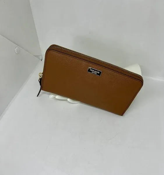 KATE SPADE Staci Large Continental Saffiano Brown Leather Wallet