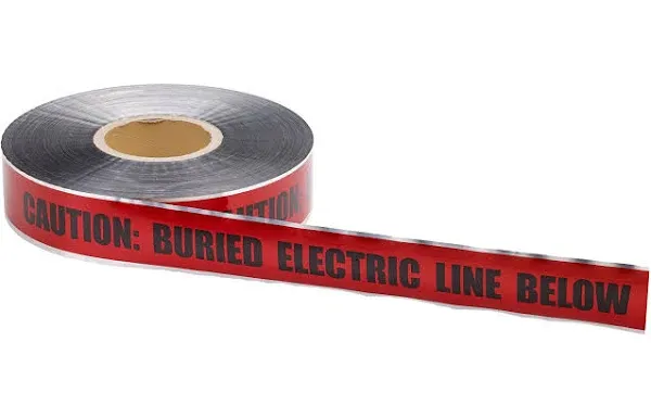 Mutual Industries Polyethylene Underground Electric Detectable Marking Tape 1000 ...