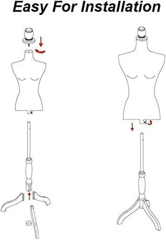 Female Dress Form Mannequin Torso Body with Adjustable Tripod Stand Dress Jewelr