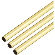 uxcell Brass Round Tube, 300mm Length 2mm OD 0.2mm Wall Thickness, Seamless Straight Pipe Tubing 3 Pcs