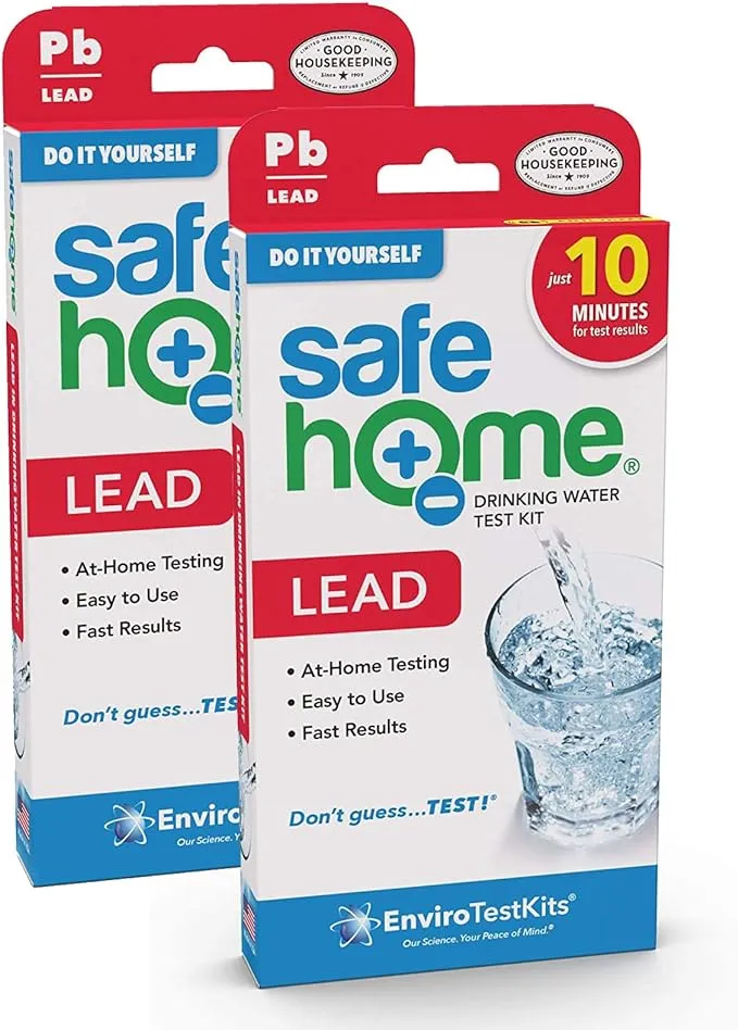 Safe Home® DIY Lead in Drinking Water Test Kit – at Home Testing for Lead in Tap Water or Well Water – Detection to 5ppb – 10 Minute Test – (2 Pack)