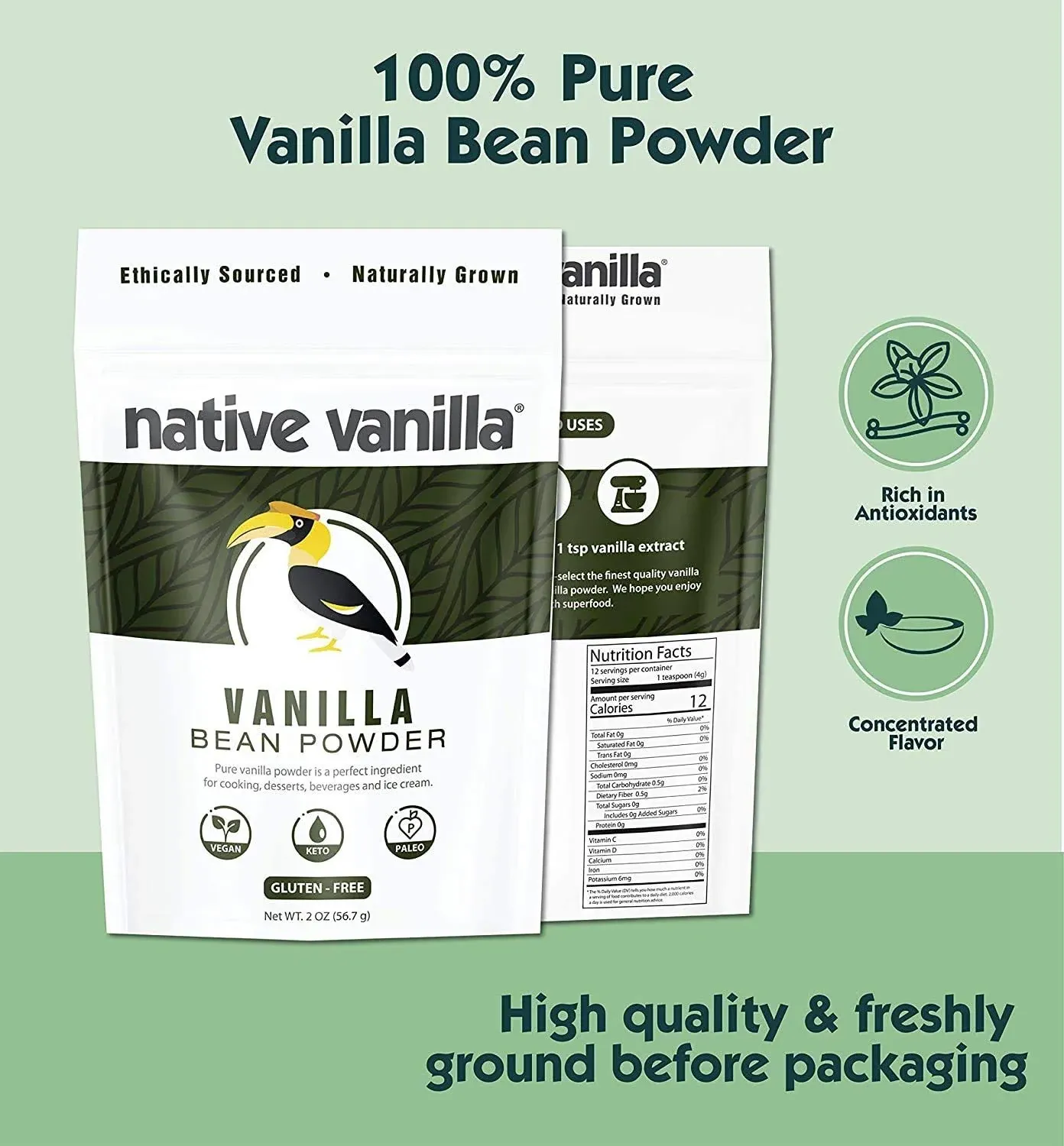 Native Vanilla Powder – Premium Gourmet 100% Pure Ground Vanilla