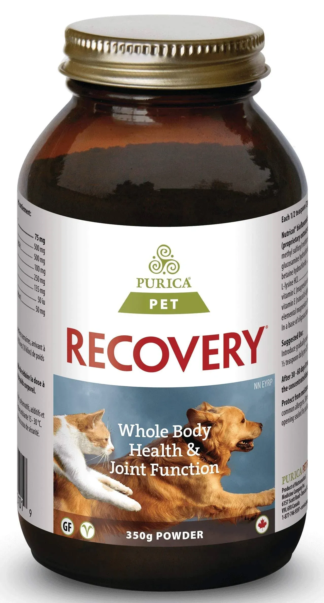 PURICA Recovery SA Powder 350g - Advanced Support for Joints, Comfort & Mobility in Dogs & Cats - Natural & Safe Supplement